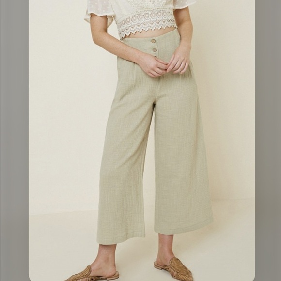 HAYDEN LA taupe Button up Culottes NWT - Picture 1 of 11